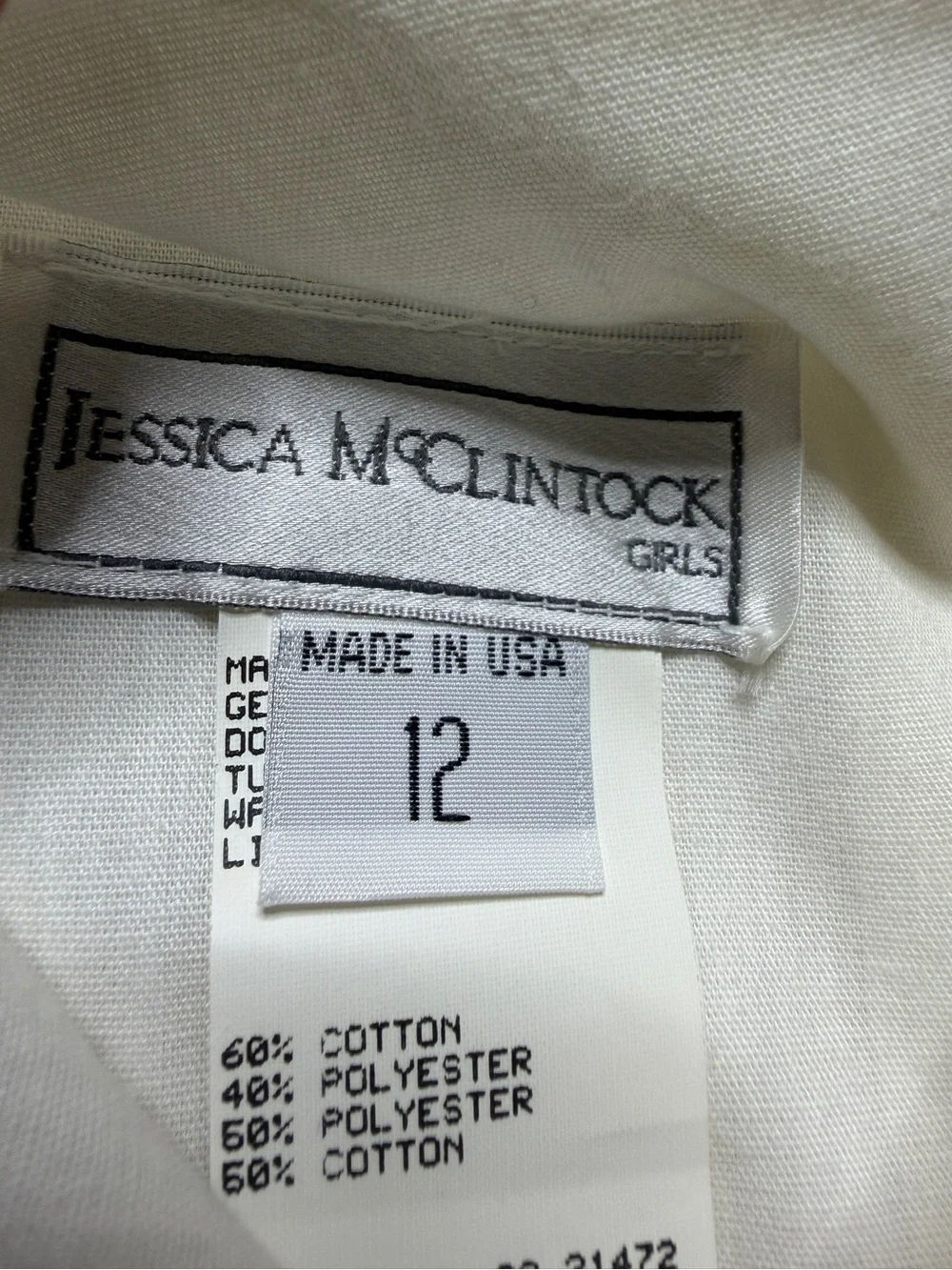 VTG 80s Jessica McClintock White Embroidered Flower Girl Church Dress 12
